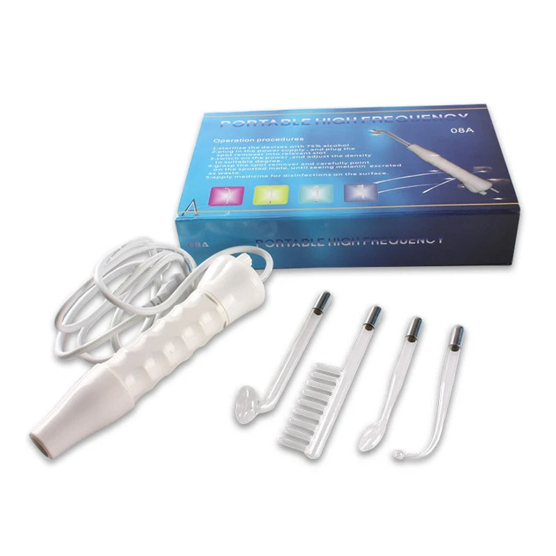 4 in 1 High Frequency Appliance Electrode Tube Wand Electrotherapy Skin Care Facial Spa Tightening Acne Spot Wrinkles Remover