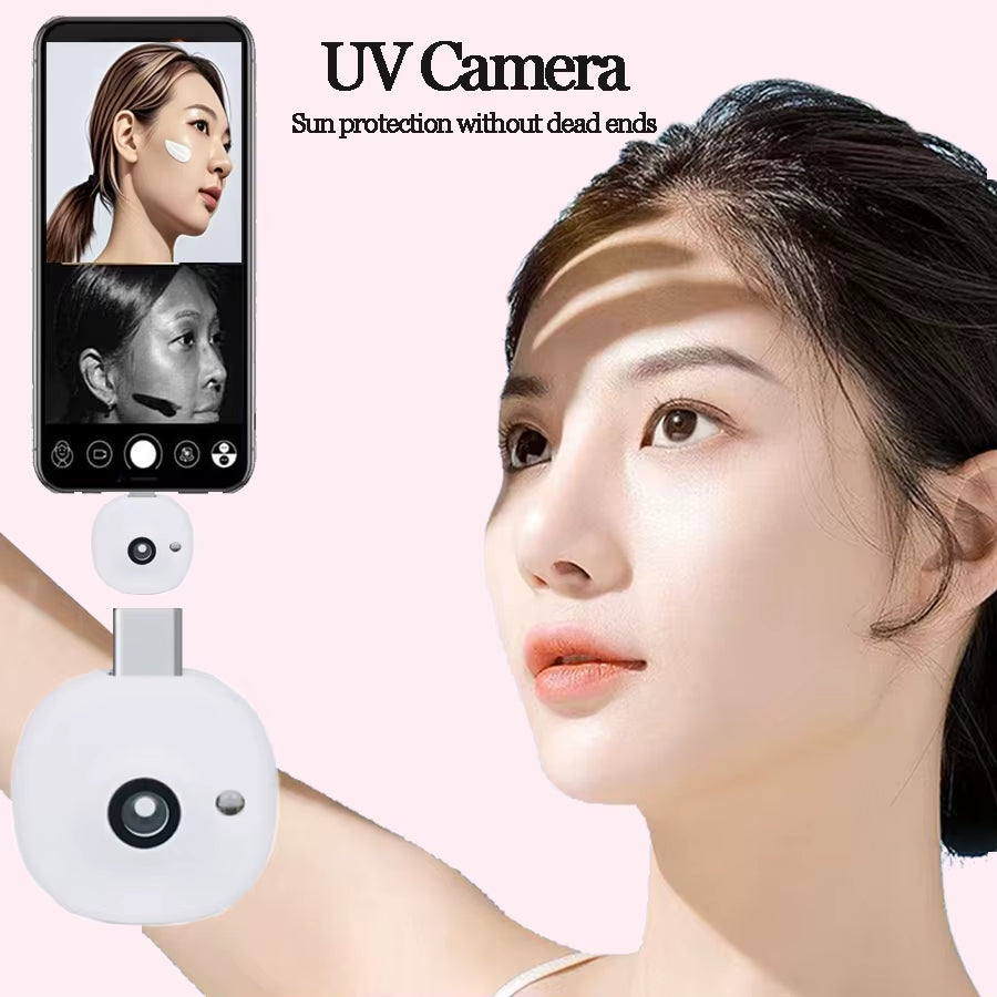 Mini UV Camera for Iphone Android Phone Visible Facial Sunscreen Protection Portable UV Camera for Sunscreen Test